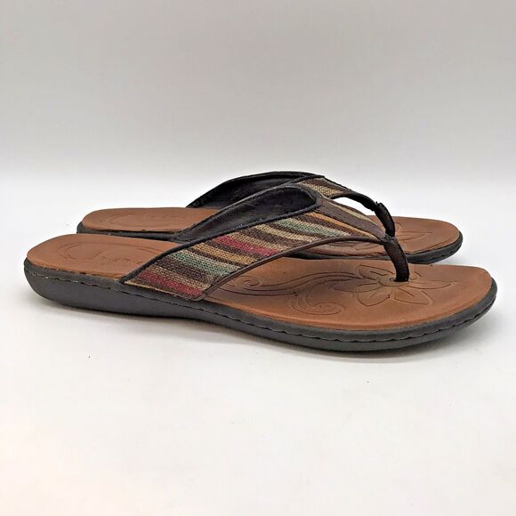 b.o.c. Born Concept Zeva Striped Thong Sandals Women's 9 Flip Flops Western Boho - Picture 3 of 11